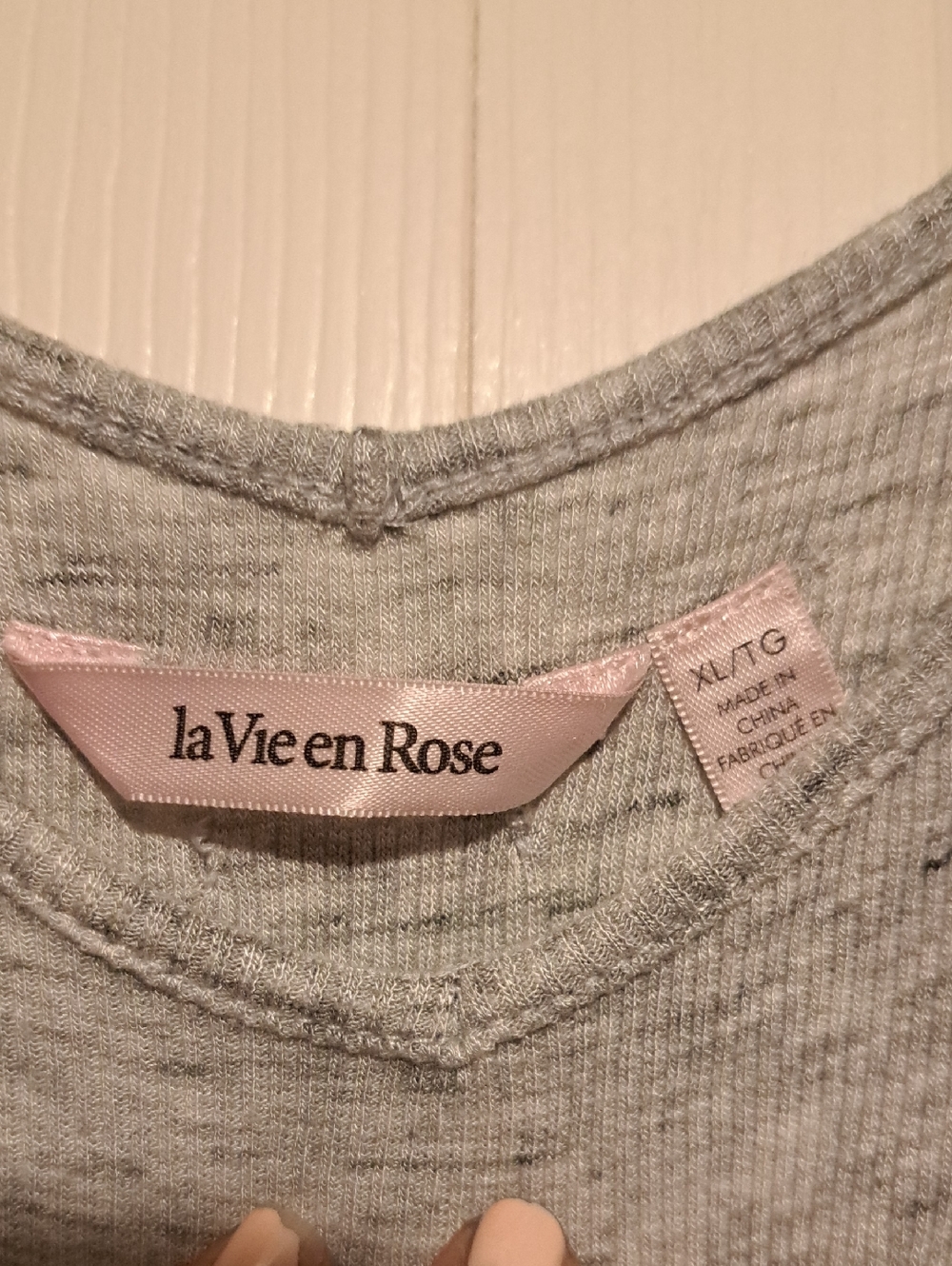 ⚘️La Vie En Rose Light Gray Ribbed Full body Baggy, loose Sift fit Romper Tall - Picture 3 of 6